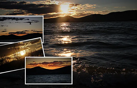 Hazar Gölü'nde eşsiz günbatımı