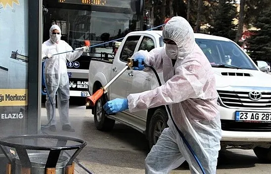 Elazığ'da 'Korona virüsüne' karşı dezenfekte önlemi