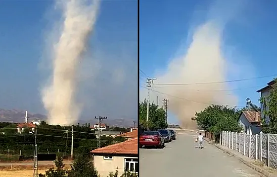 Elazığ'da çıkan hortum korkuttu