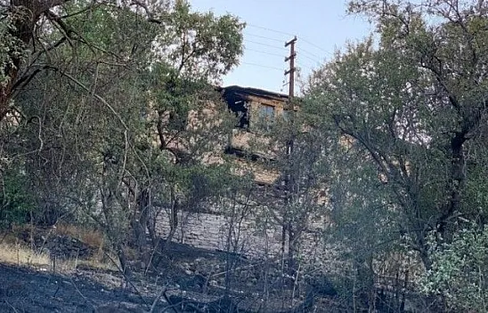 Elazığ'da çıkan yangında bir ev ve bahçeler zarar gördü