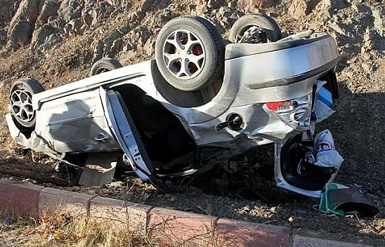 Harput yolunda feci kaza!