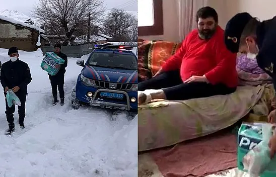 Hastanın imdadına jandarma koştu