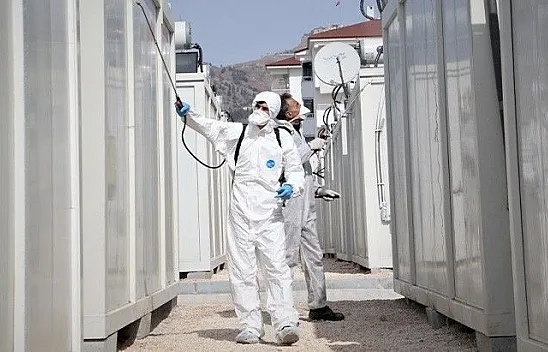 Konteyner kentte dezenfekte ve ilaçlama yapıldı