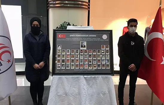 Şehit öğretmenlerin anısına resim sergisi açıldı
