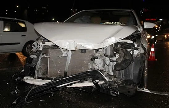 Hazardağlı kavşağındaki kazaya ait görüntüler