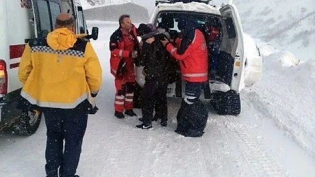 Kızakla hasta kurtarma operasyonu