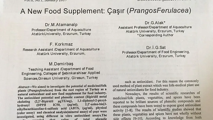 Erzurum'un çaşırı dünya literatürüne girdi
