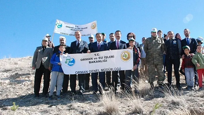 Gürün'de fidanlar toprakla buluştu
