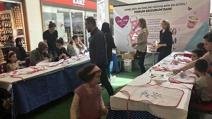 Forum Erzurum'un Anneler Günü'ne özel atölye çalışmalarına yoğun ilgi
