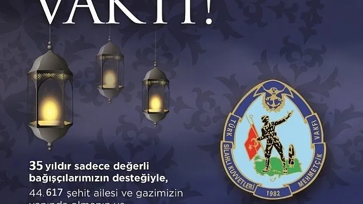 TSK Mehmetçik Vakfı Ramazan bağışlarını kabul ediyor
