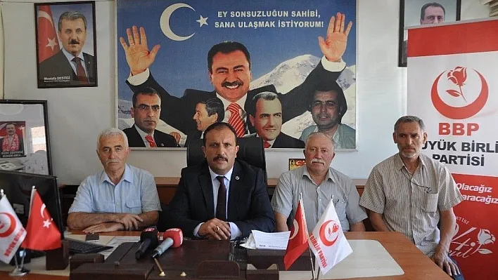 BBP Sivas İl Başkanı Uğur Bulut :' Kara tren gecikiyordu ama hızlı tren hiç gelmiyor'

