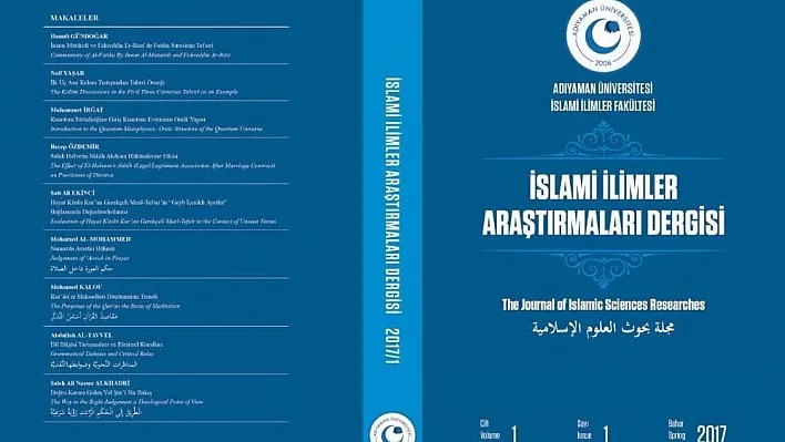 Adıyaman Üniversitesi Bilimsel Hakemli Araştırma Dergisi çıktı
