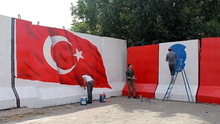 (Özel haber) Güvenlik nedeniyle konulan beton bariyerler renklendi
