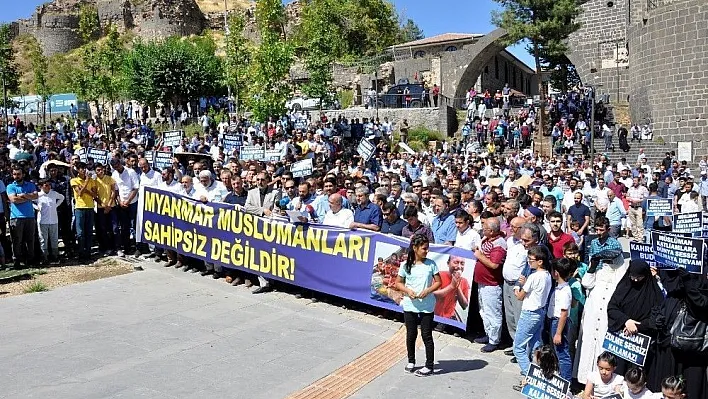 Diyarbakır'da Arakan protestosu
