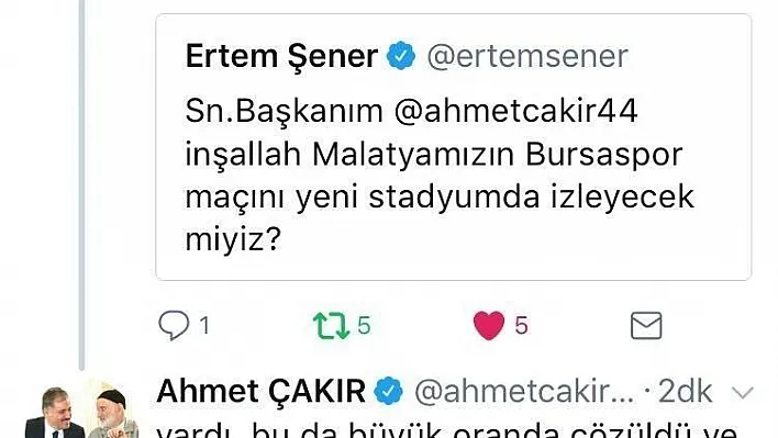 Başkan Çakır'dan maça davet
