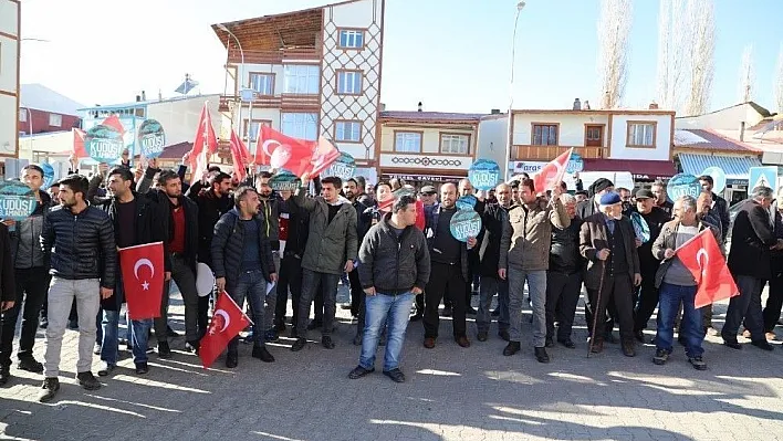 Narman'da ABD'nin Kudüs'ü İsrail'in başkenti olarak tanımasına tepki
