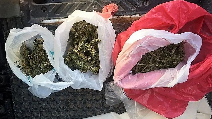 Mutfak rafı ve toprak altında esrar ele geçirildi