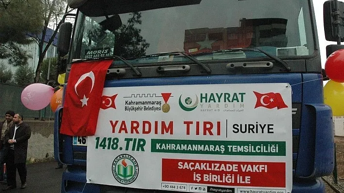 Kahramanmaraş'tan İdlib'e 3 tır yardım
