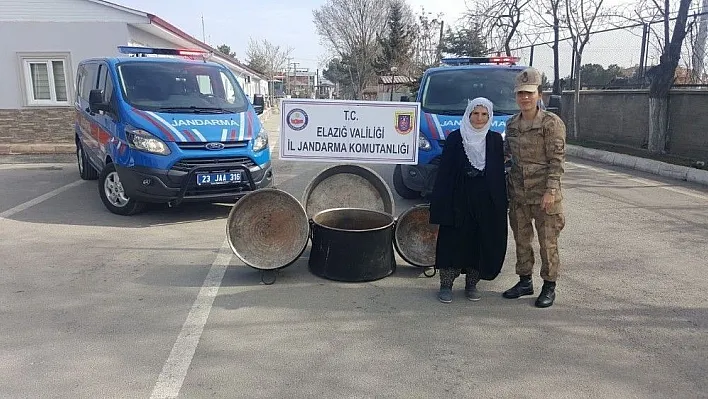 Bakır kazanları çalan hırsız tutuklandı