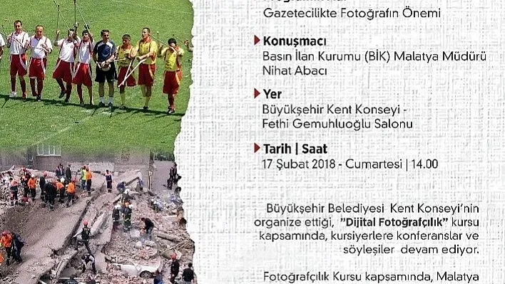 'Gazetecilikte Fotoğraf' konulu sunum ve söyleşi yapılacak
