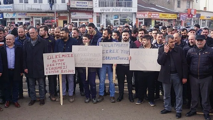 Kangal'da işçilerden 'ücretsiz izin' protestosu
