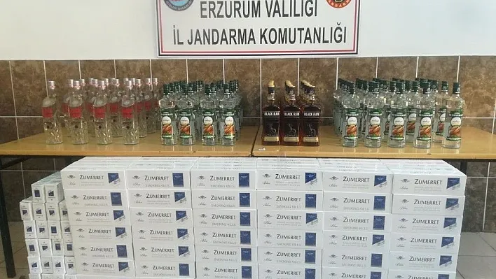 Jandarmadan kaçak içki ve sigara operasyonu
