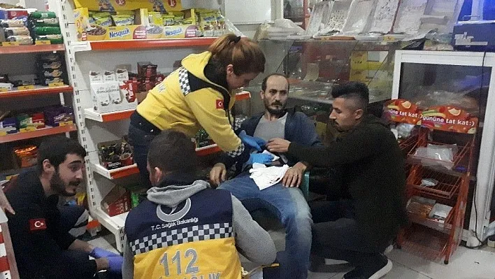 Kayınbiraderi tarafından defalarca bıçaklanan şahıs markete sığındı

