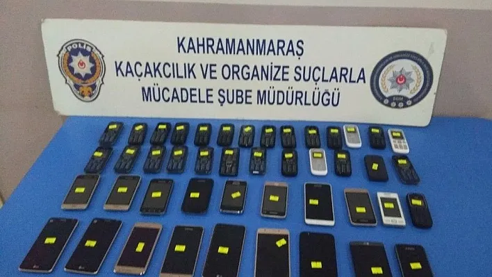 Kahramanmaraş'ta 45 adet kaçak cep telefonu ele geçirildi
