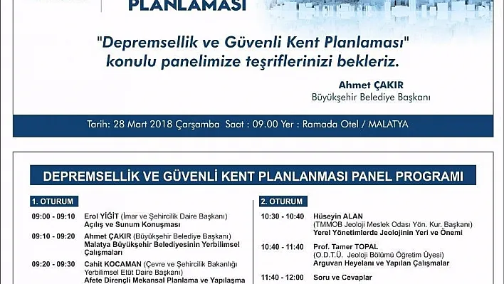 'Depremsellik ve Güvenli Kent Planlaması' paneli
