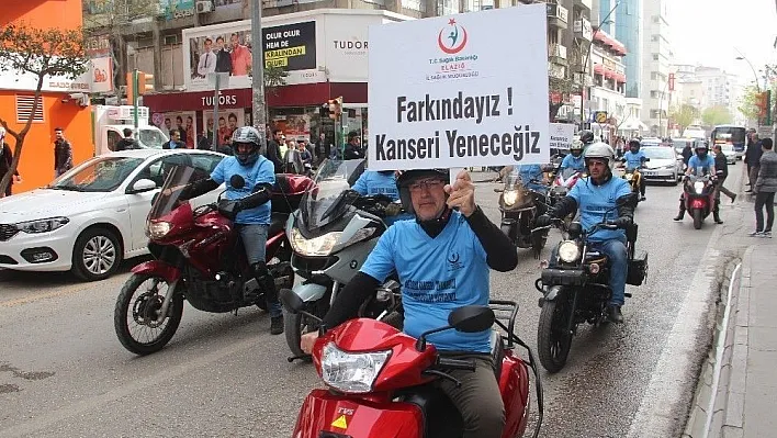 Kansere motosikletli farkındalık