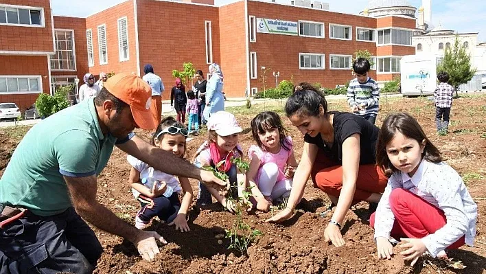 Üniversitede 180 meyve fidanı daha toprakla buluştu
