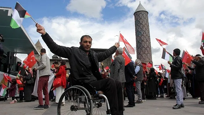 Erzurum'da İsrail protestosu
