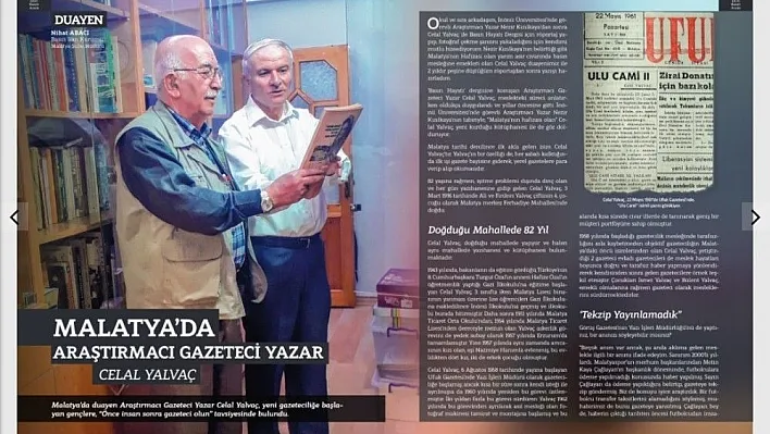 Malatya'nın hafızası gazeteci Celal Yalvaç
