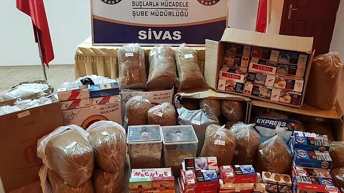 Sivas'ta 163 kilo kaçak tütün ele geçirildi
