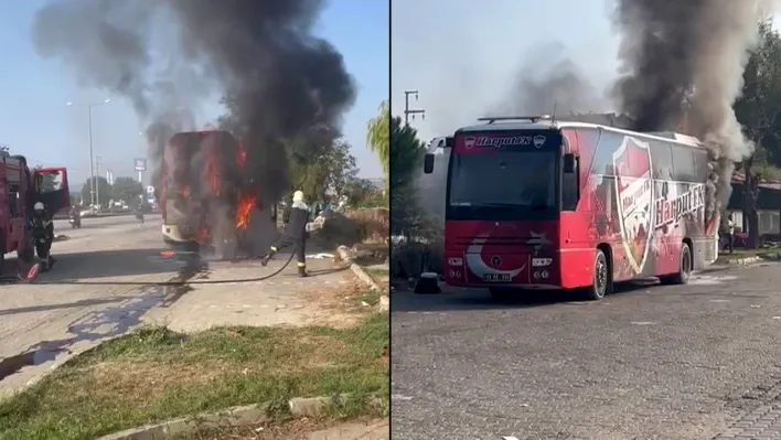 23 Elazığ FK'nın takım otobüsü yandı