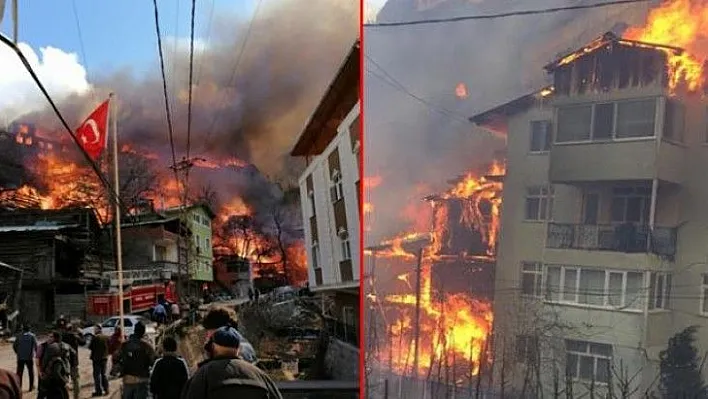 Artvin'in Yusufeli ilçesinde dev yangın!