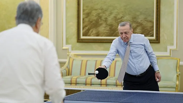 Cumhurbaşkanı Erdoğan ile Tokayev masa tenisi oynadı