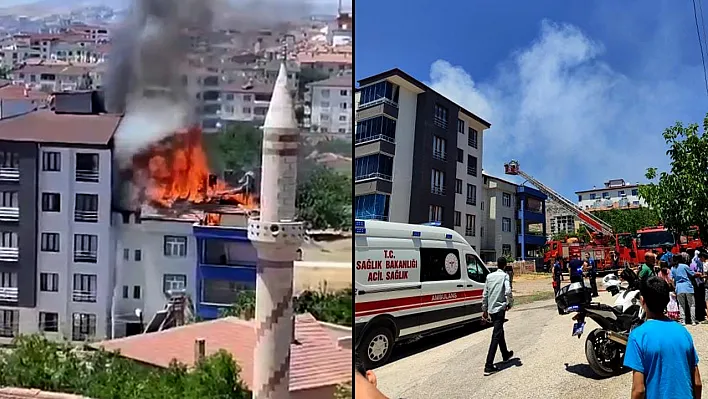 Elazığ'da çatı yangını