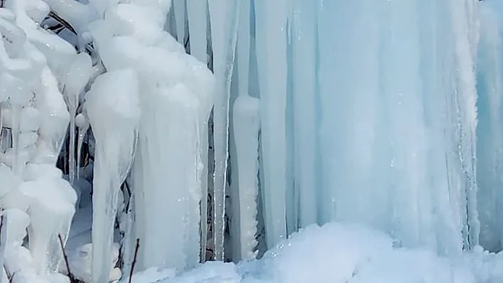 Elazığ'da doğanın buzdan sanatı