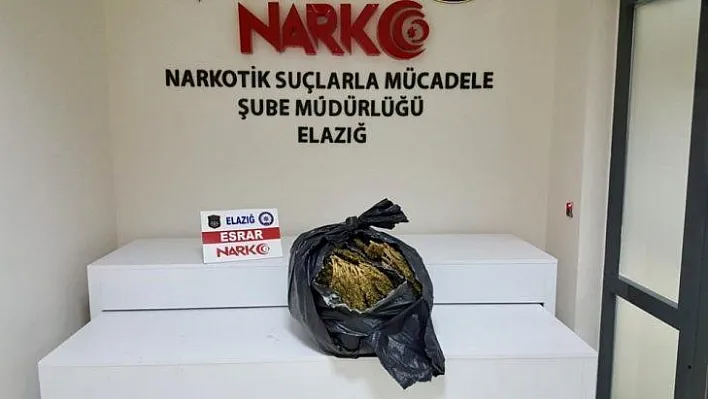 Elazığ'da huzur uygulamasında 9,5 kilo esrar ele geçirildi