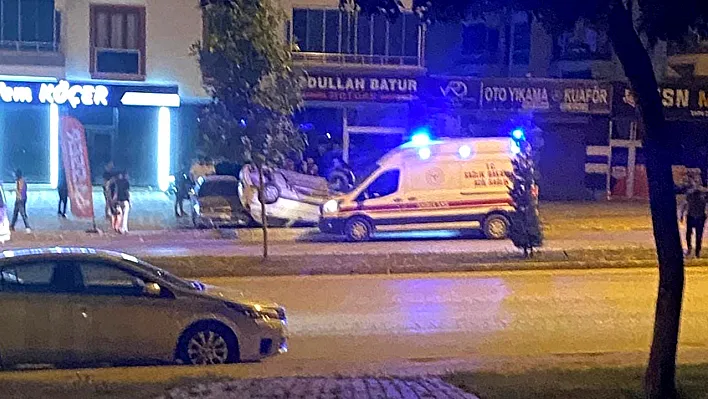 Elazığ'da otomobil takla attı!