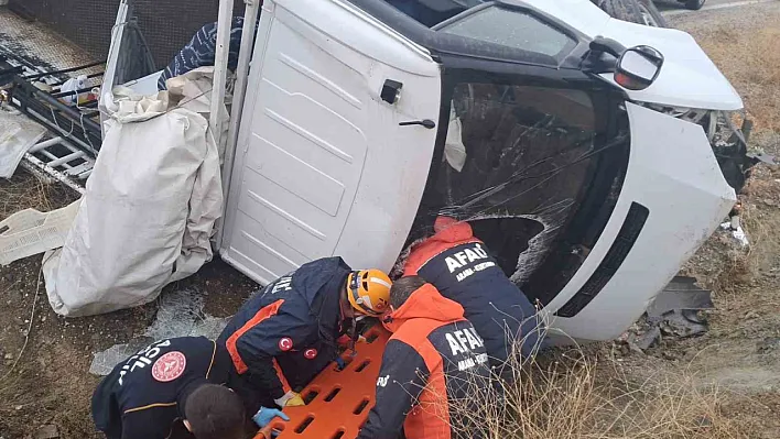Elazığ'da pikap şarampole uçtu