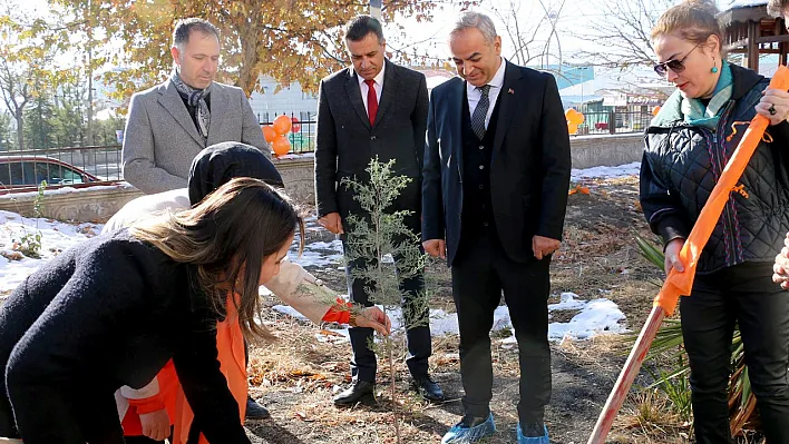 Elazığ'da şiddetle mücadele için fidan dikimi