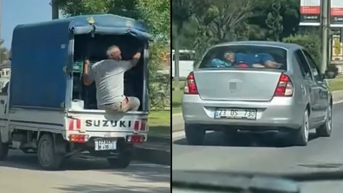 Elazığ'da trafikte tehlikeli anlar