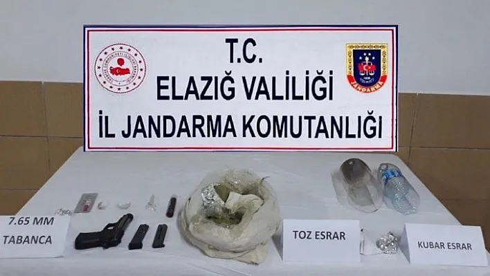 Elazığ'da,toz esrarla yakalanan şüpheli tutuklandı