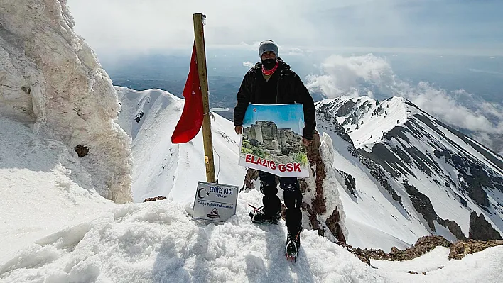 Elazığlı sporcu Erciyes Dağı'na tırmandı