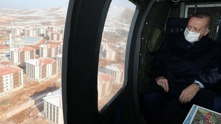 Erdoğan'ın helikopter ile Elazığ incelemesi tamamlandı