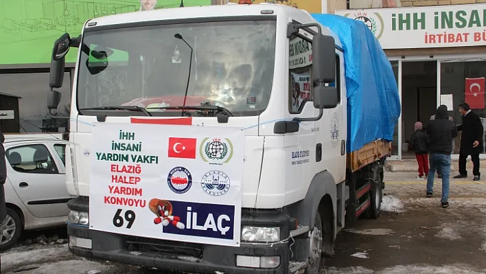 Elazığ'dan Halep'e 1 kamyon ilaç yardımı
