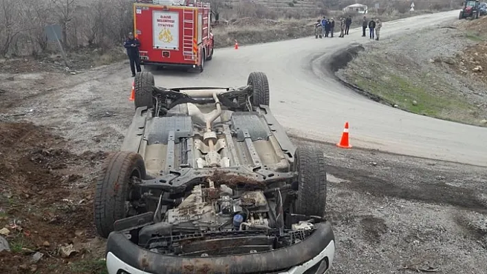 Maden'de otomobil takla attı! 3 yaralı