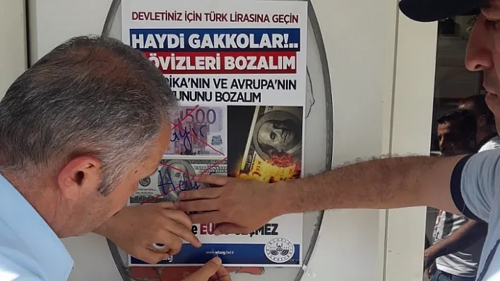 Milli para kullanımı için afişler asıldı